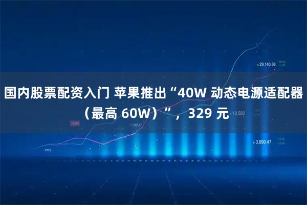 国内股票配资入门 苹果推出“40W 动态电源适配器（最高 60W）”，329 元