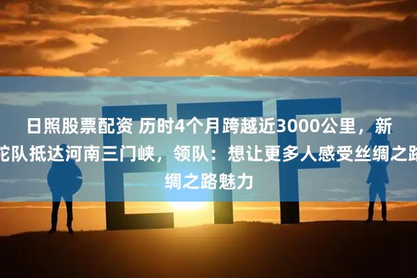 日照股票配资 历时4个月跨越近3000公里，新疆骆驼队抵达河南三门峡，领队：想让更多人感受丝绸之路魅力
